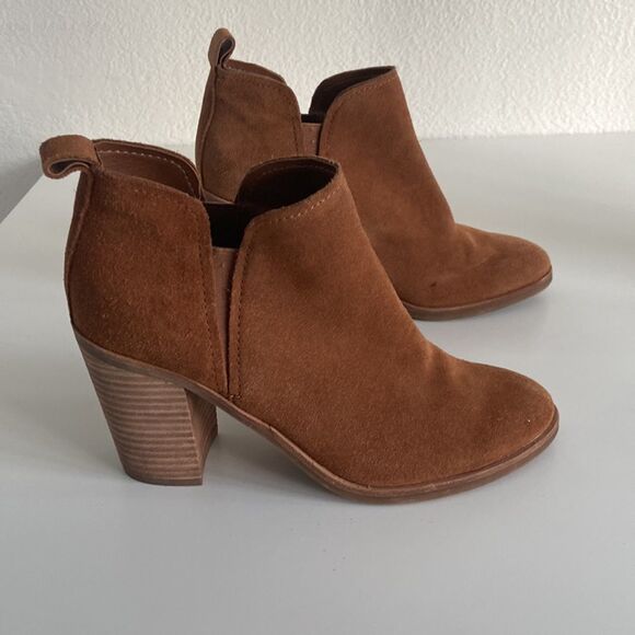 Dolce vita Brown Suede Boots Cowboy western Block heel booties Sz 8.5 - Picture 2 of 12